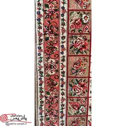 فرش گبه طرح گلفرنگ شکلاتی با تراکم بالا و برند پاتریس
