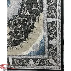 فرش ماشيني خاطره کوير کاشان 1200شانه با تراکم 3600 آکروليک طرح آریانا متاليک هايبالک