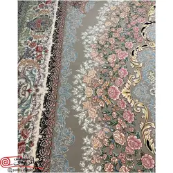 فرش ماشيني شاهکار صفویه 1200شانه با تراکم 3600 آکروليک طرح 5848 فیلی