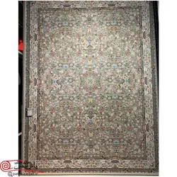 فرش ماشيني شاهکار صفویه 1200شانه با تراکم 3600 آکروليک طرح 5657 فیلی