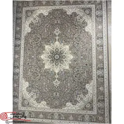 فرش ماشيني خاطره کوير کاشان 1200شانه با تراکم 3600 آکروليک طرح ماهور سیلور هايبالک