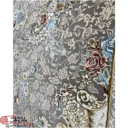 فرش ماشيني خاطره کوير کاشان 1200شانه با تراکم 3600 آکروليک طرح ماهور سیلور هايبالک