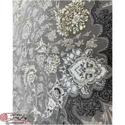 فرش ماشيني خاطره کوير کاشان 1200شانه با تراکم 3600 آکروليک طرح نائین سیلور هايبالک