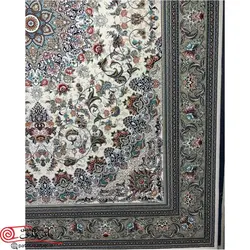 فرش ماشيني شاهکار صفویه 700 شانه با تراکم 2550 آکروليک طرح 5666 کرم