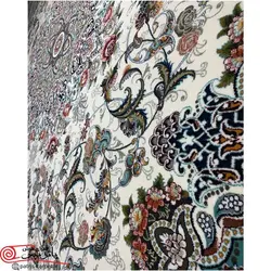 فرش ماشيني شاهکار صفویه 700 شانه با تراکم 2550 آکروليک طرح 5666 کرم