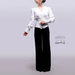 شومیز زنانه کرپ پترن کد 7434