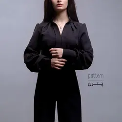 شومیز زنانه کرپ پترن کد 7433