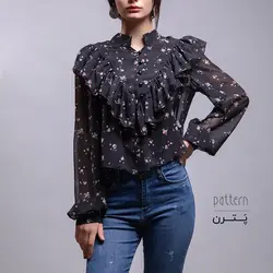 شومیز حریر زنانه پترن کد 7436