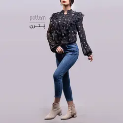 شومیز حریر زنانه پترن کد 7436