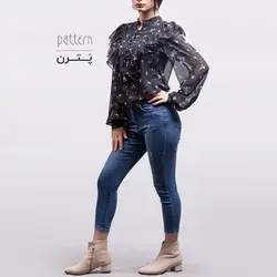 شومیز حریر زنانه پترن کد 7436