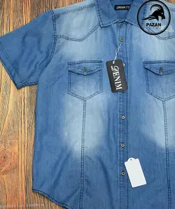 پیراهن جین مردانه آستین کوتاه