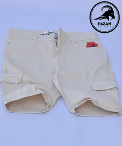 شلوارک کتان شش جیب کشی