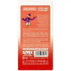 کاندوم 5 کاره گرم اناری کدکس 12عددی مدل Warm Challenger