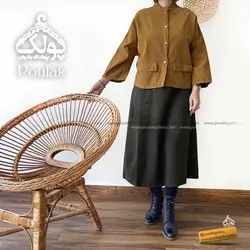 دامن کتان کج راه مدل ستاره کد 2135