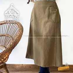 دامن کتان کج راه مدل ستاره کد 2135