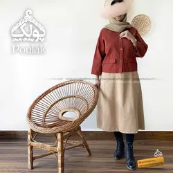 دامن کتان کج راه مدل ستاره کد 2135