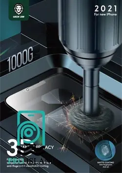 محافظ صفحه نمایش حریم شخصی گرین مدل MATTE PRIVACY مناسب برای گوشی موبایل اپل IPhone 13/13 Pro - پرو آیلند