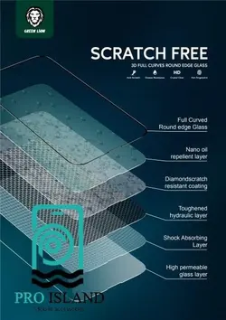 محافظ صفحه نمایش گرین مدل Scratch مناسب برای گوشی موبایل اپل iPhone 13 /13 Pro - پرو آیلند