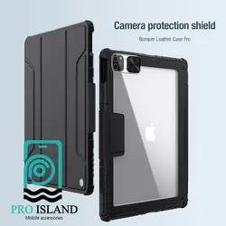کیف محافظ لنزدار نیلکین Apple iPad Pro 12.9 2021 مدل Bumper Leather Pro