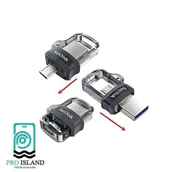 فلش مموری سن دیسک مدل Ultra Dual Drive M3.0 ظرفیت 64 گیگابایت به همراه پورت MICRO USB - پرو آیلند