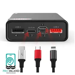 پاوربانک باسئوس مدل PPALL-MY01 با ظرفیت 20000 میلی آمپر ساعت توان 18 وات