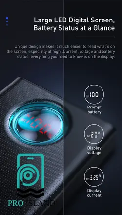 پاوربانک 30000 میلی آمپر باسئوس مدل (PPLG-A01) Amblight Digital | پروآیلند