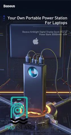پاوربانک 30000 میلی آمپر باسئوس مدل (PPLG-A01) Amblight Digital | پروآیلند