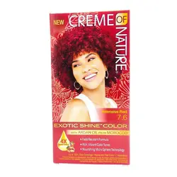 کیت رنگ مو قرمز تیره 7.6 نیچر Creme Of Nature Exotic Shine Color7.6