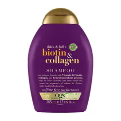 شامپو ضخیم کننده و حجم دهنده بدون سولفات او جی ایکس حاوی بیوتین و کلاژن Ogx Biotin &amp; Collagen Shampoo
