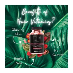 پاستیل تقویت مو، ناخن و روشن کننده پوست تگین 60 عددی Tgin Wild Growth Vitamins, Hair, Skin + Nails Gummies