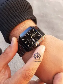 ساعت مردانه دو تقویم میما mema مربعی مشکی m625