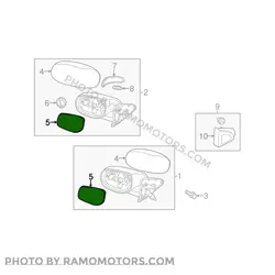 شیشه آینه کیا سراتو (Genuine Parts) راننده | 876111M100