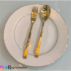 سرویس قاشق چنگال ۲۴ نفره ۱۳۸پارچه نیمه طلایی رنزو مدل RZ646WSFW
