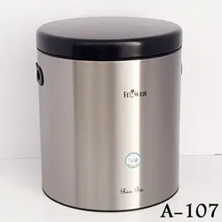 سطل برنج ۱۴ کیلویی استیل درب مشکی بدون پیمانه RedFlower مدل A-107