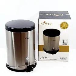 سطل استیل پدالدار ۲۰ لیتری با درب فلزی مشکیRedFlower مدل A-106