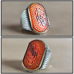 انگشتر عقیق سرخ یمنی صلوات کد 056