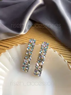 گوشواره نگین دار خطی