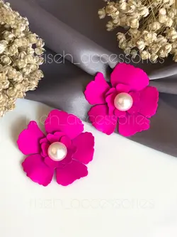 گوشواره شکوفه سرخابی