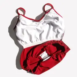 بادی بندی پشت بسته قرمز - روبان برند ورزشی_هنری بانوان - بادی باله