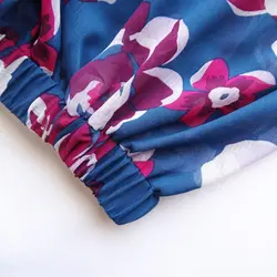 دامن تمام کلوش گل دار آبی - روبان برند ورزشی_هنری بانوان