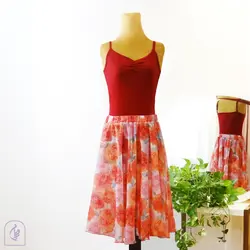 دامن تمام کلوش گل دار - روبان برند ورزشی_هنری بانوان