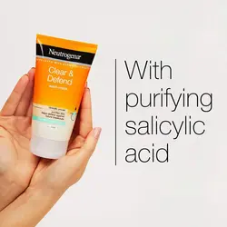 ماسک و شوینده صورت سالیسیلیک اسید Claer &amp; Defend نوتروژینا