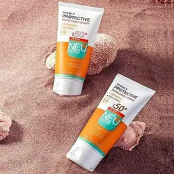 کرم ضدآفتاب بی رنگ هایلی پروتکتیو نئودرم SPF50 مناسب برای پوست های چرب و مختلط