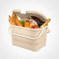 سبد پیک نیک دربدار کوتاه بامبو الوان لیمون(6)/1550 | صدف کالا (فروشگاه بزرگ صدف)