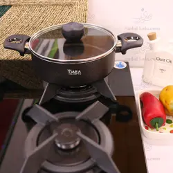 ماهیتابه سایز 18 دو دسته درب دار گرانیت تیارا/18PTG | صدف کالا (فروشگاه بزرگ صدف)