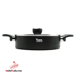 ماهیتابه سایز 24 دو دسته درب دار گرانیت تیارا/24PTG | صدف کالا (فروشگاه بزرگ صدف)