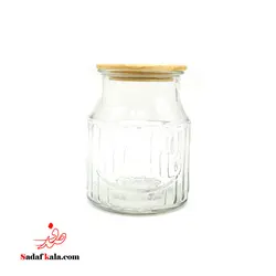 بانکه شیشه ای 1 لیتر درب چوبی لیمون (12)/2262 | صدف کالا (فروشگاه بزرگ صدف)