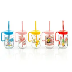 لیوان اسموتی نی دار شیشه ای اواستایل(48)/1156 | صدف کالا (فروشگاه بزرگ صدف)