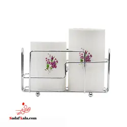 جا قاشقی سرامیکی رومیزی دوقلو لوکس متال هوم/137 | صدف کالا (فروشگاه بزرگ صدف)