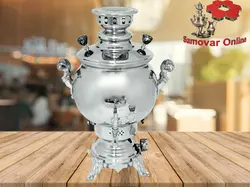 سماور مدل سنتی کروم ساده 6 لیتری
